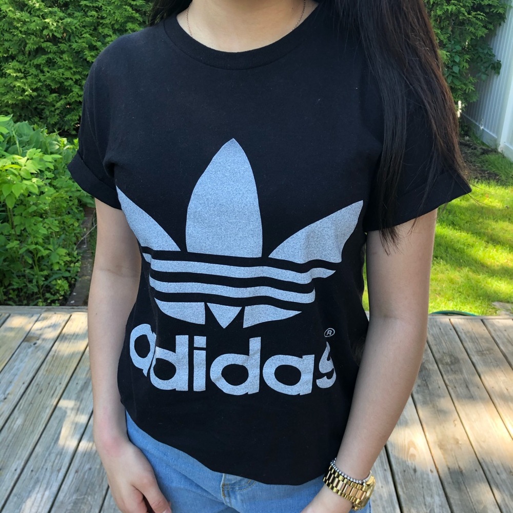 adidas double trefoil tee